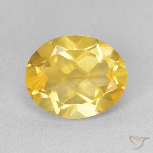 3.26ct 天然 ミディアムゴールデン シトリン, 楕円形, VS