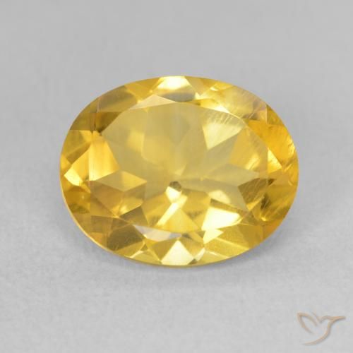 3.18ct 天然 ミディアムゴールデン シトリン, 楕円形, VS