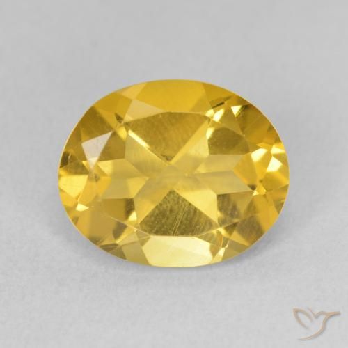 3.07ct 天然 ミディアムゴールデン シトリン, 楕円形, VS