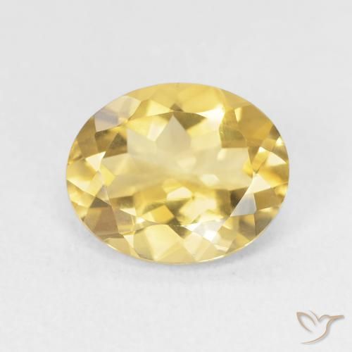3.15ct 天然 ミディアムゴールデン シトリン, 楕円形, VVS