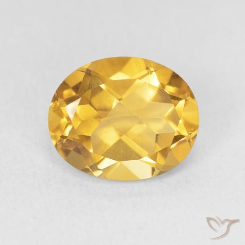 3.38ct 天然 ダークゴールデン シトリン, 楕円形, VVS