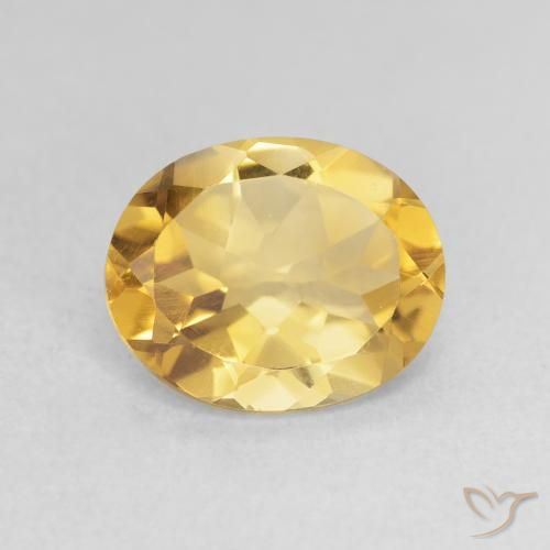 2.94ct 天然 濃いゴールド シトリン, 楕円形, VS