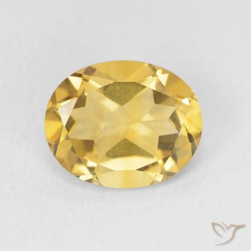 3.18ct 天然 ミディアムゴールデン シトリン, 楕円形, VS