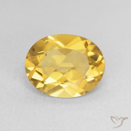3.00ct 天然 濃いゴールド シトリン, 楕円形, VS