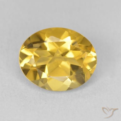 3.39ct 天然 濃いゴールド シトリン, 楕円形, VVS-VS