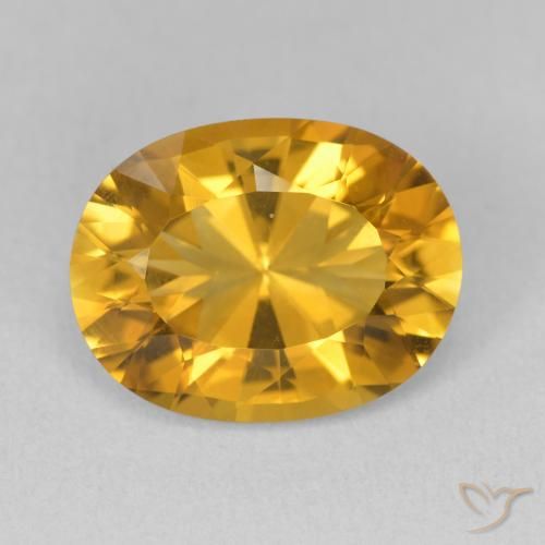 6.35ct 天然 Medium Light-Golden シトリン, 楕円形, VVS-VS