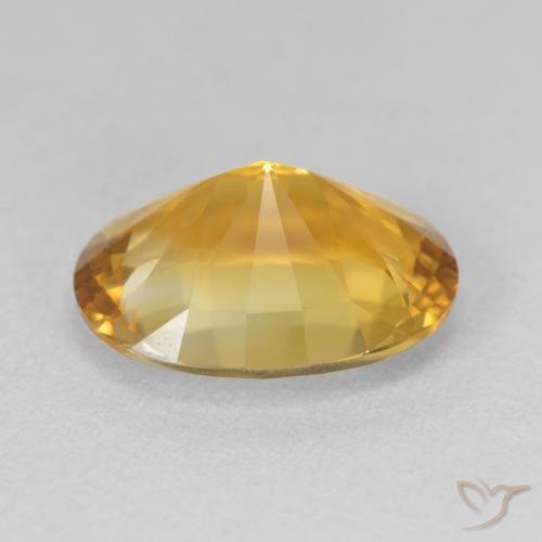 6.35カラットの天然Medium Light-Goldenシトリン、楕円形、VVS-VS