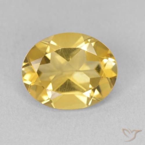 3.30ct 天然 ミディアムゴールデン シトリン, 楕円形, VS