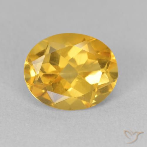 3.33ct 天然 明るいゴールド シトリン, 楕円形, VS