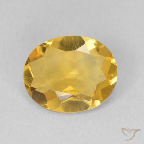 3.02ct 天然 濃いゴールド シトリン, 楕円形, VS