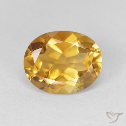 3.30ct 天然 ミディアムオレンジゴールド シトリン, 楕円形, VVS-VS