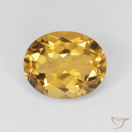 3.47ct 天然 濃いゴールド シトリン, 楕円形, VVS-VS