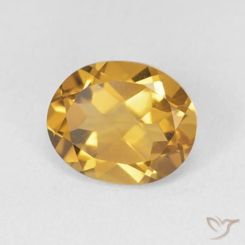3.20カラットの天然Medium Dark-Goldenシトリン、楕円形、VVS-VS