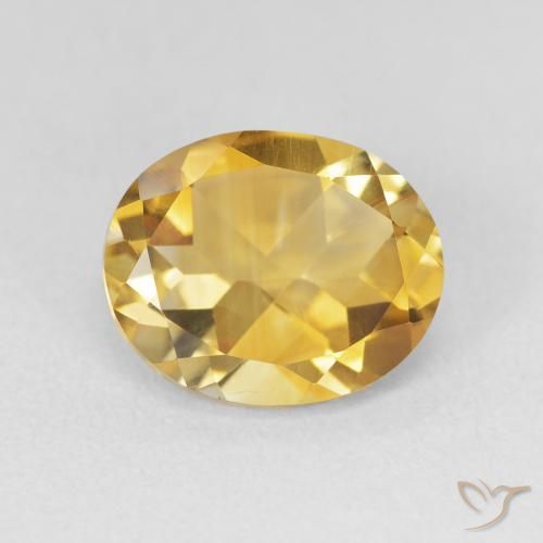 3.38ct 天然 濃いゴールド シトリン, 楕円形, VVS-VS