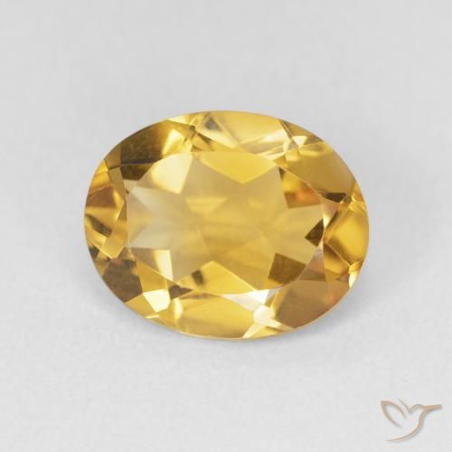 3.23カラットの天然Medium Light-Goldenシトリン、楕円形、VVS-VS