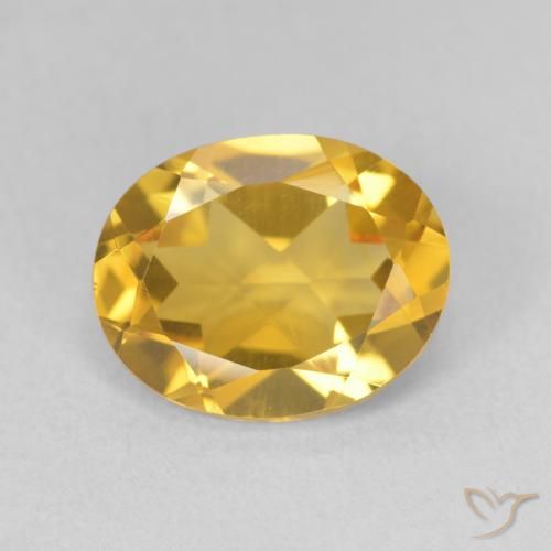 3.11ct 天然 ミディアムゴールド シトリン, 楕円形, VVS