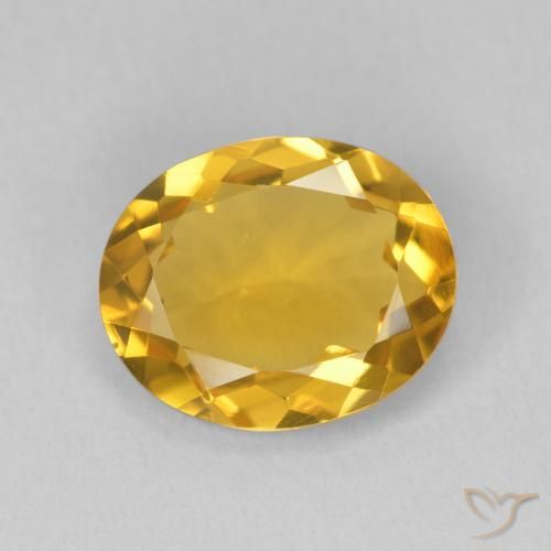 2.94ct 天然 明るいゴールド シトリン, 楕円形, VVS