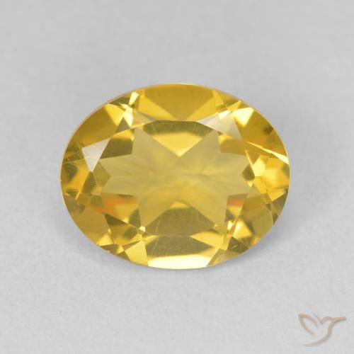 3.02ct 天然 ミディアムゴールデン シトリン, 楕円形, VVS-VS