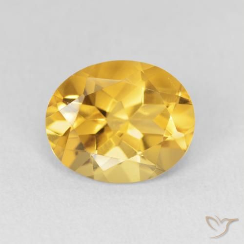 3.18ct 天然 明るいゴールド シトリン, 楕円形, VVS