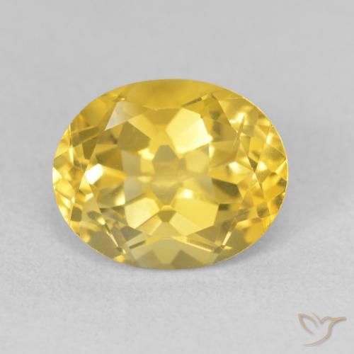 3.59ct 天然 ミディアムゴールド シトリン, 楕円形, VVS-VS