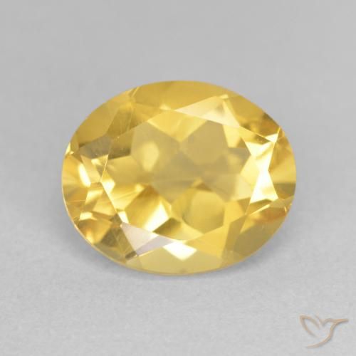 3.45ct 天然 ミディアムゴールデン シトリン, 楕円形, VVS-VS