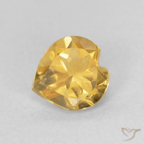 0.64ct 天然 濃いゴールド シトリン, 心臓, VVS-VS