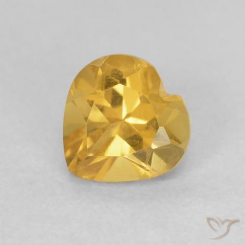 0.78ct 天然 ゴールド シトリン, 心臓, VVS-VS