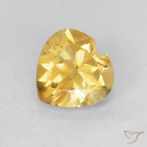 0.74ct 天然 ミディアムゴールド シトリン, 心臓, VVS