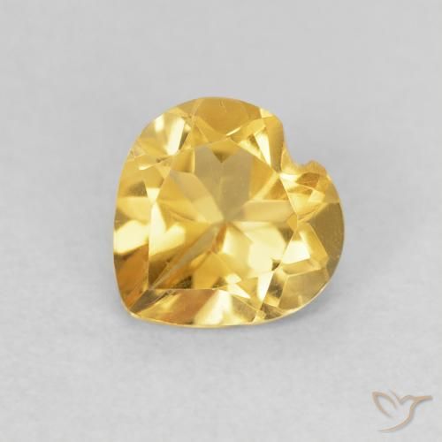 0.69ct 天然 ミディアムゴールド シトリン, 心臓, VVS