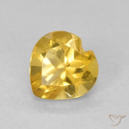 0.75ct 天然 ゴールドオレンジ シトリン, 心臓, VVS-VS