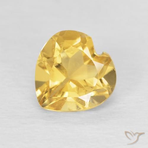 0.77ct 天然 明るいゴールド シトリン, 心臓, VVS-VS