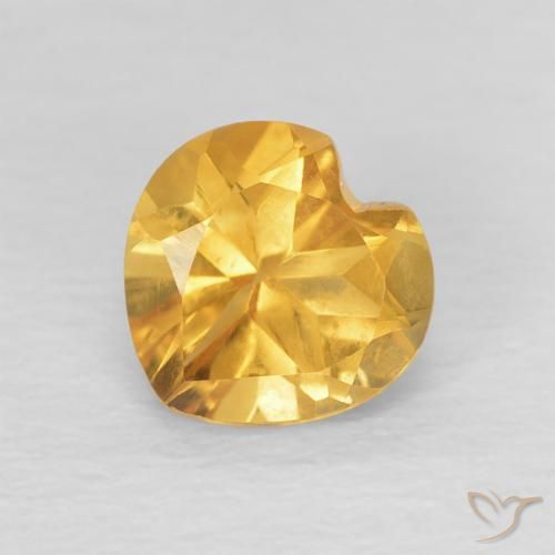 0.73ct 天然 ミディアムゴールデン シトリン, 心臓, VVS-VS