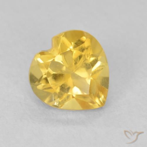 0.76ct 天然 ゴールドオレンジ シトリン, 心臓, VVS-VS