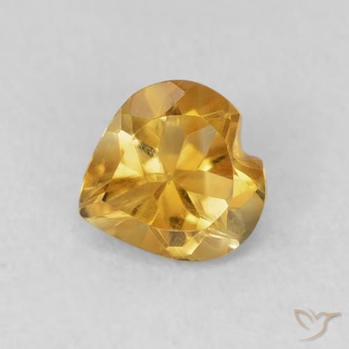0.66ct 天然 Medium Dark-Golden シトリン, 心臓, VVS