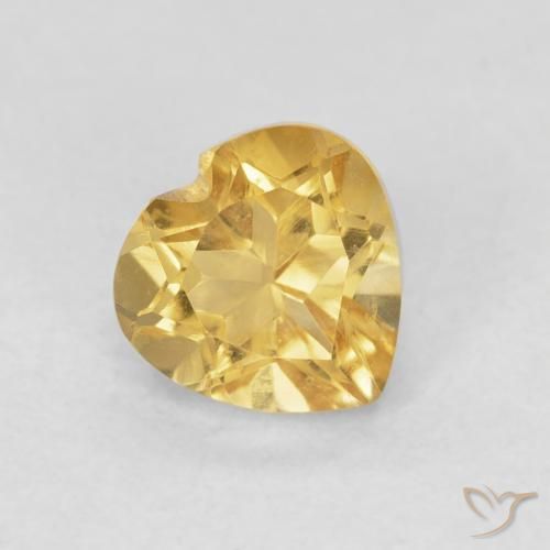 0.78ct 天然 ゴールド シトリン, 心臓, VVS