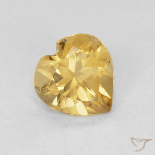 0.71ct 天然 ミディアムゴールド シトリン, 心臓, VVS