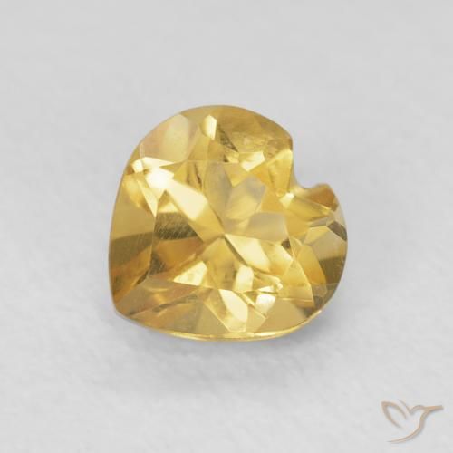 0.75ct 天然 ミディアムゴールド シトリン, 心臓, VVS
