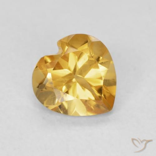 0.71ct 天然 濃いゴールデンオレンジ シトリン, 心臓, VVS