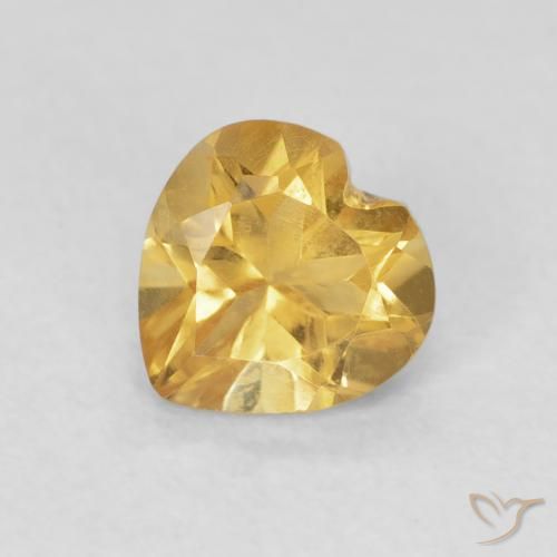 0.74カラットの天然Medium Dark-Goldenシトリン、心臓、VVS