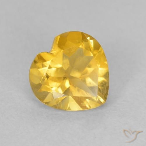 0.71ct 天然 ゴールドオレンジ シトリン, 心臓, VVS-VS