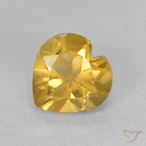 0.75ct 天然 ミディアムゴールデン シトリン, 心臓, VVS-VS