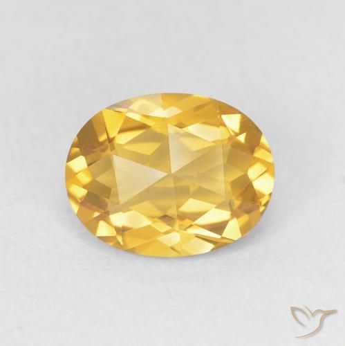 1.78ct 天然 ミディアムゴールド シトリン, 楕円形, VVS