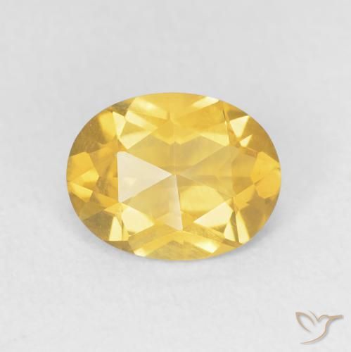 1.65ct 天然 ミディアムゴールデン シトリン, 楕円形, VVS