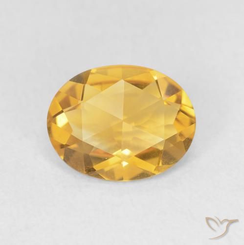 1.51ct 天然 濃いゴールデンオレンジ シトリン, 楕円形, VVS