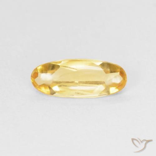 0.75ct 天然 ミディアムゴールド シトリン, 楕円形, 透明