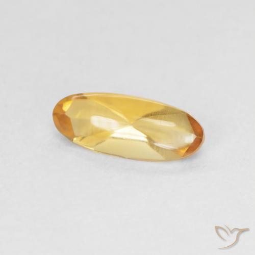 0.87カラットの天然Medium Light Orange-Goldシトリン、楕円形、透明
