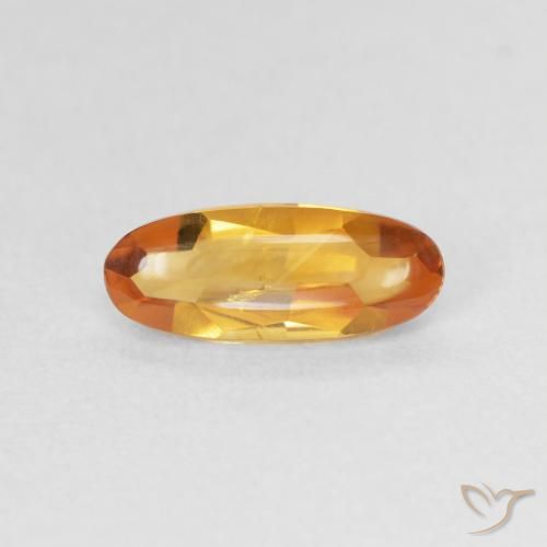 0.91ct 天然 濃いオレンジゴールド シトリン, 楕円形, 透明