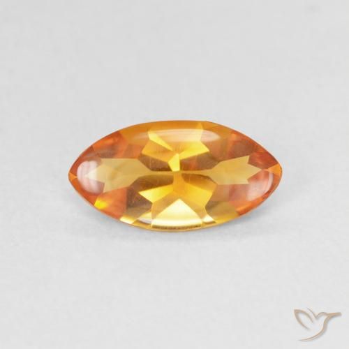 0.79ct 天然 ミディアムオレンジ シトリン, マーキーズ, 透明