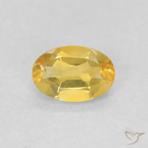 0.42ct 天然 ミディアムゴールデン シトリン, 楕円形, VVS-VS