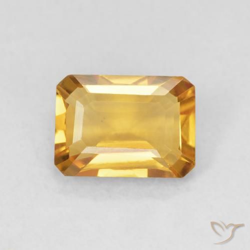 1.32カラットの天然Medium Light-Goldenシトリン、八角形 / エメラルドカット、VS